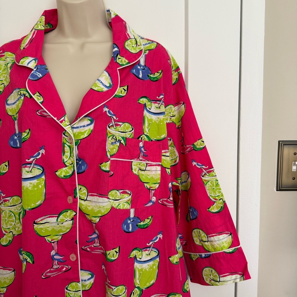 NWT - Printfresh - Fresh Margarita Sleep Shirt - Cabo Pink - Picture 3 of 13